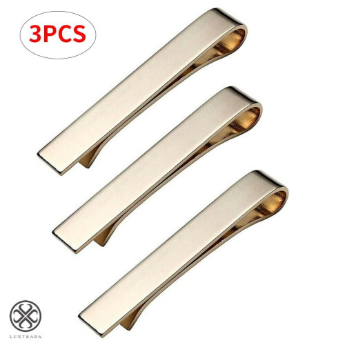 Luxtrada men's tie bar set gold 3 pieces