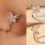 Manchette de nez papillon dorée sans piercing en forme de U 1