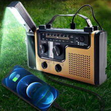 Radio di emergenza a manovella AM/FM/SW/Bluetooth con LED