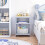 Blue Nightstand with Storage Drawer 1 Drawer 6