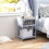Blue Nightstand with Storage Drawer 1 Drawer 2