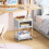 Blue Nightstand with Storage Drawer 1 Drawer 7