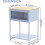 Blue Nightstand with Storage Drawer 1 Drawer 3