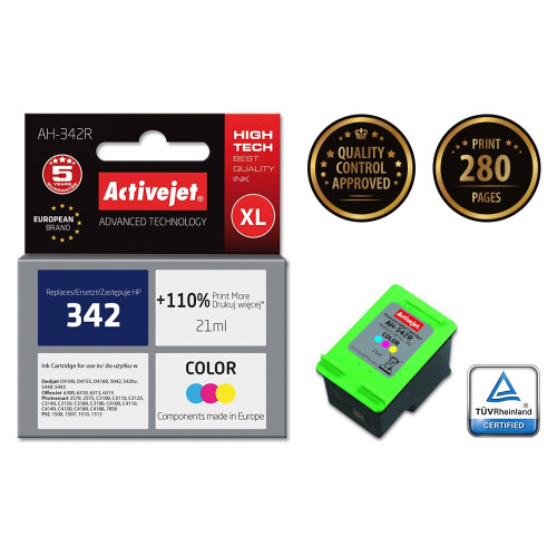 Activejet AH-342R Ink (replacement for HP 342 C9361EE; Premium; 21 ml; color) 1