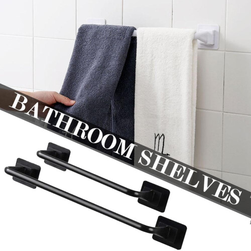 Bathroom shelves towel rack black white 3-tier 2
