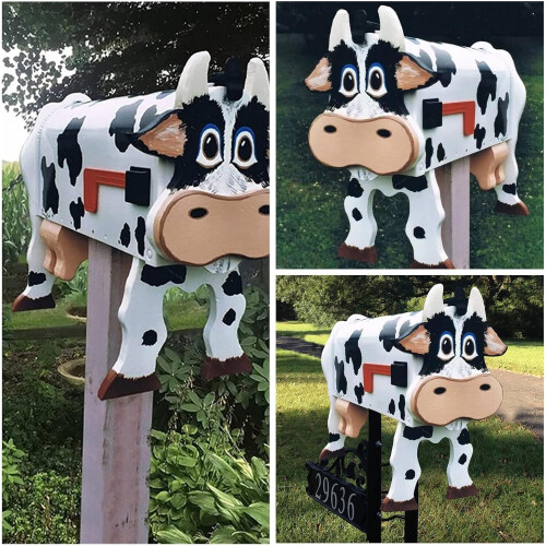 Cow-shaped mailbox garden decoration 1 piece 2
