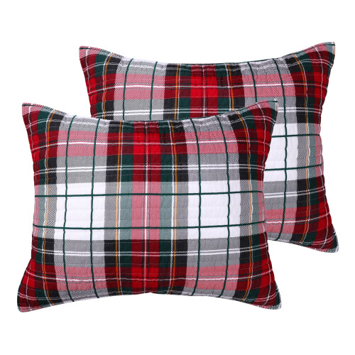 Spencer Plaid gewatteerde standaard kussensloop 26x20 inch katoen/polyester