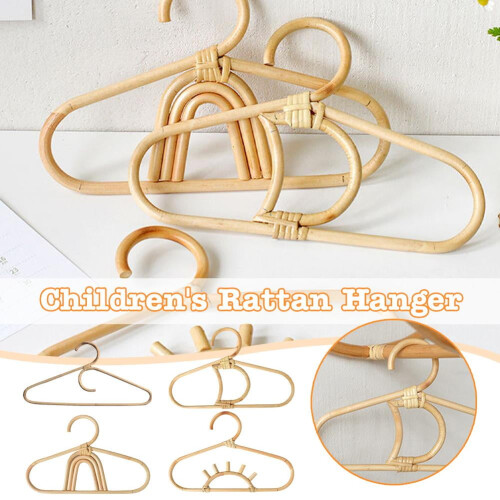 Rattan Kids Garment Hanger Wall Hook Rack 2