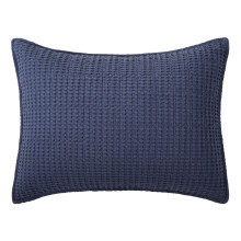 Levtex Home wafelkussensloop, marineblauw katoen, 26x20 inch