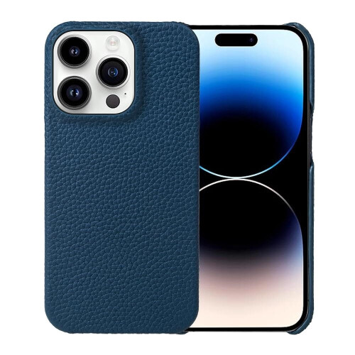 Λεπτή θήκη από γνήσιο δέρμα για iPhone 16, αντικραδασμική, μαύρη