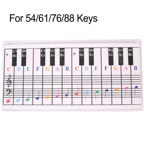 Pianonotentabel voor beginners: 54 61 76 88 toetsen
