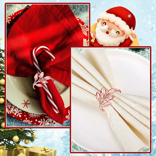Leaf Napkin Rings for Table Decoration 6 pcs 2