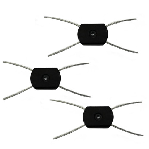 Cabeçote de corte para aparador de grama com fio de aço (3 peças) e furo de 0,2 polegadas.