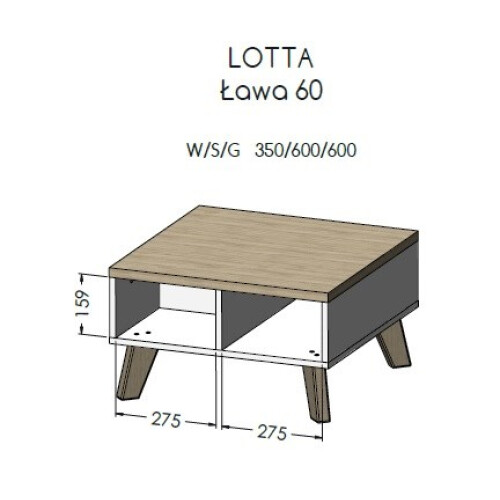Cama LOTTA 60 coffee table white/sonoma oak 1
