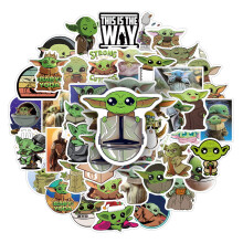 Cartoon Baby Yoda Stickers Waterproof 50 pcs