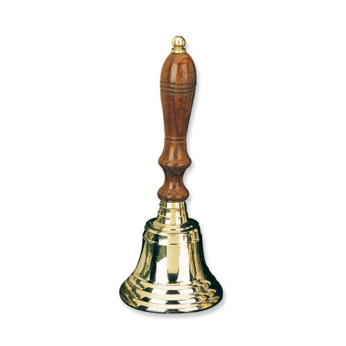 Handklocka Lackerad Mässing Trähandtag 10 cm