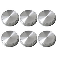 Tapas de acero inoxidable para tarros Mason de boca ancha (6 unidades)