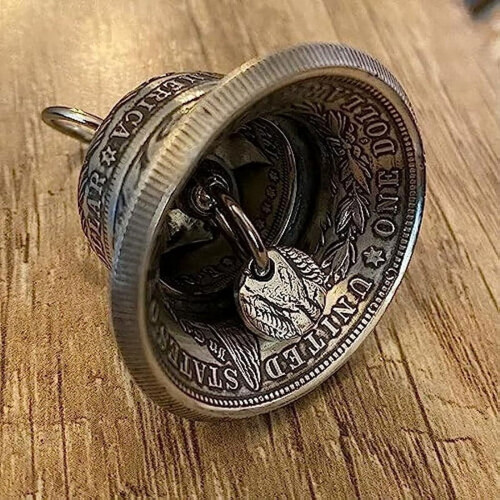 Silver Dollar Bell Metall Vintage Mini Hängande Bell