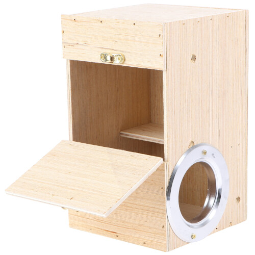 Houten vogelhuisje voor de broedperiode (1 stuk)