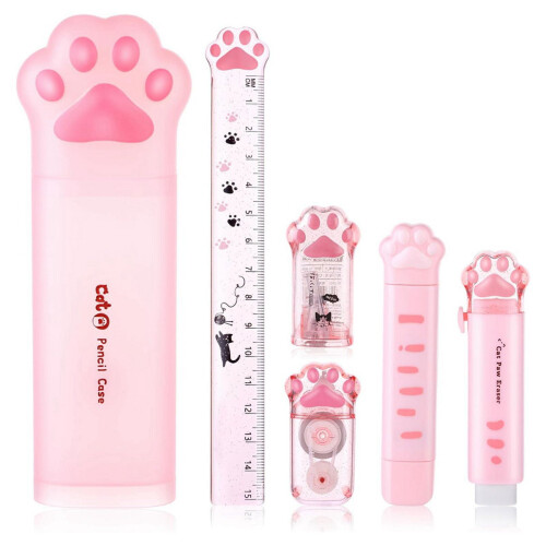 Ensemble de papeterie Kawaii Chat 6 pièces