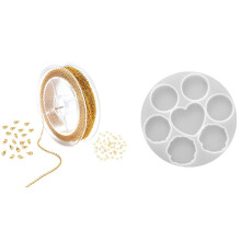 Conjunto de molde e corrente para suporte de celular em formato de coração com 4 mm