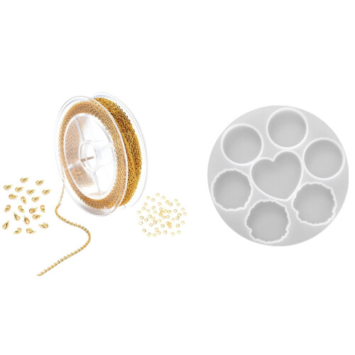 Conjunto de molde e corrente para suporte de celular em formato de coração com 4 mm