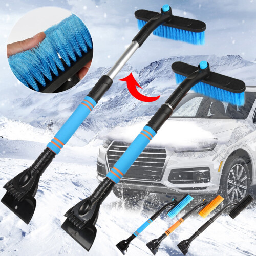 Car ice scraper and snow brush with extendable handle 1