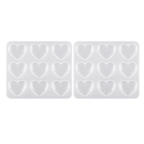 Herzförmige Harzform aus Silikon-Epoxidharz, 2er-Pack