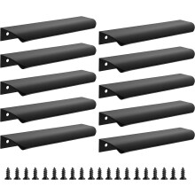 NOGIS Black Edge Cabinet Pulls 6 inch Aluminum 10 Pack