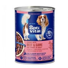OPTIVITAL Chunks with beef game and carrots in gravy - wet dog food - 415g