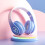 Cuffie wireless Bluetooth circumaurali viola 1