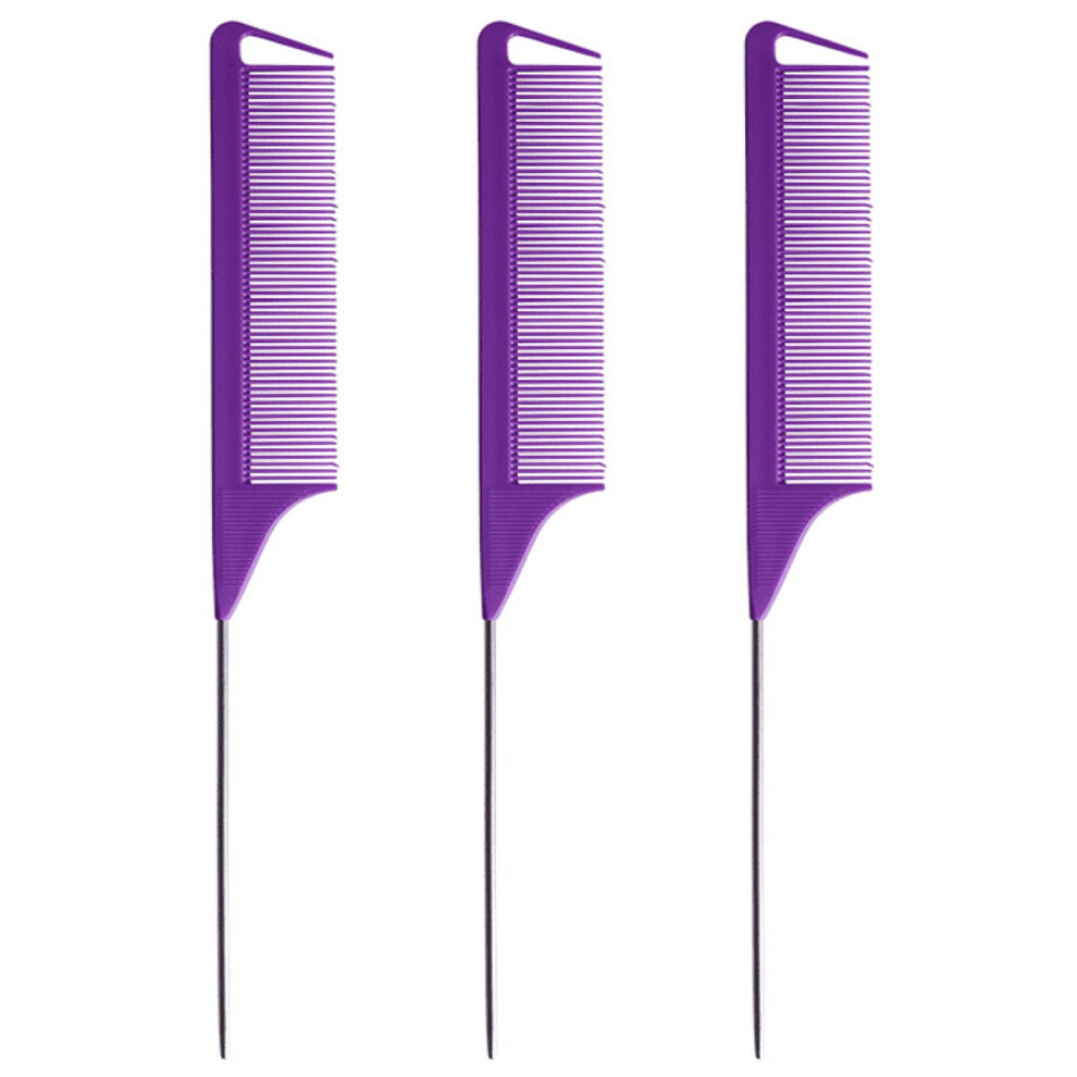 Braiding Comb with Steel Rat-Tail Pin, Carbon Fiber, 1 Piece