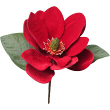 Künstlicher Magnolien-Weihnachtsbaum, rot/grün, 28 cm