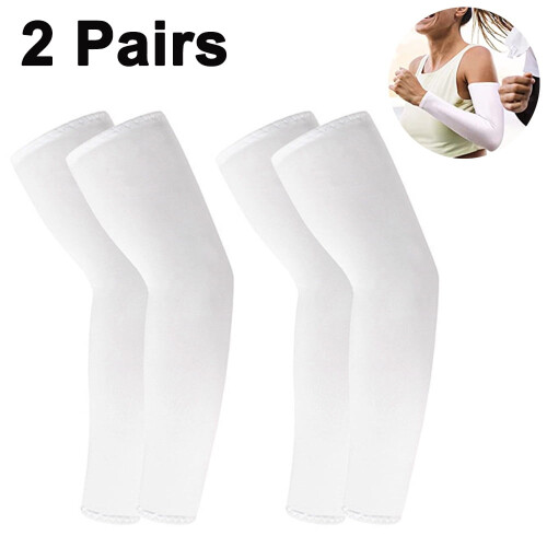 Cooling compression sun sleeves white 2 pairs