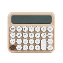 Mechanická kalkulačka s prepínačmi, béžová, stolová, 12-miestny LCD