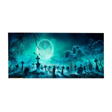 Halloween garage door decor witch and bat banner 4.92 x