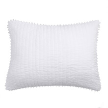 Levtex Home Pom Pom Standard Sham 26x20 tuumaa valkoinen puuvilla