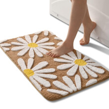 Roze madeliefjes badkamermat 16x24 inch antislip absorberend