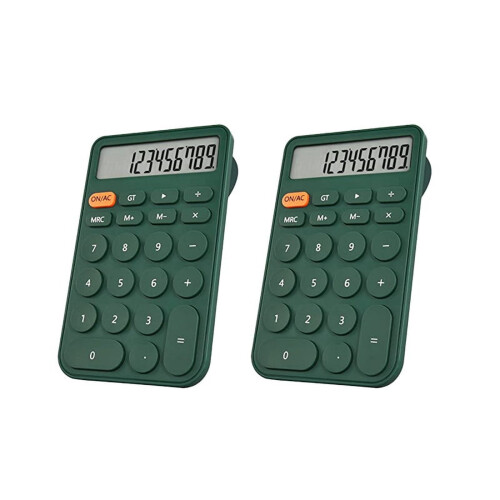 Enkel kalkylator i fickformat, 12 siffror, 2-pack
