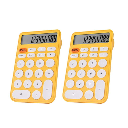 Taschenrechner, 12-stellig, gelb, 2er-Pack