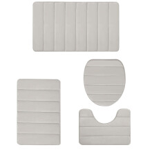 4-teiliges Badezimmerteppich-Set aus Memory-Schaumstoff mit rutschfester Oberfläche