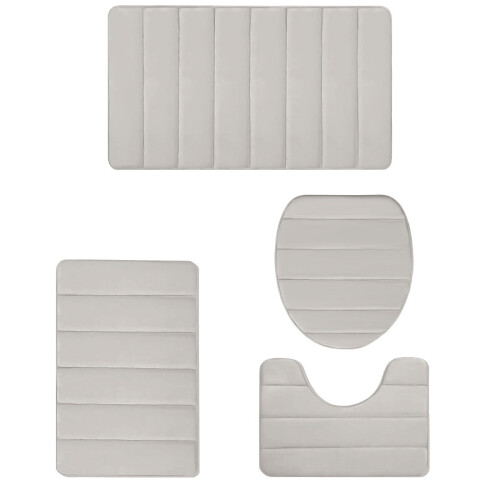 Σετ χαλιών μπάνιου Memory Foam αντιολισθητικά 4 τεμάχια