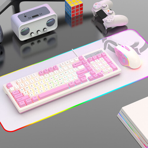 Washranp Gaming Keyboard LED Backlit Mechanical Quiet 98-Key 2