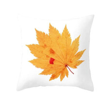 Cotton linen pillowcase maple leaf print 45x45 cm