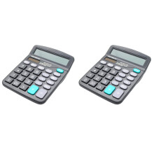 Calculadora de escritorio de 12 dígitos con batería solar y pantalla LCD grande.