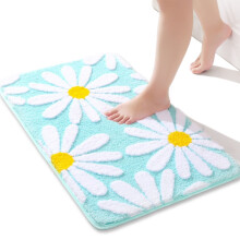 Roze madeliefjes badkamermat 16x24 inch antislip absorberend