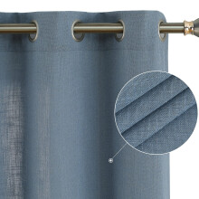 Ösenvorhänge aus Leinenmischgewebe mit Struktur, 37 x 54 Zoll, 2 Paneele