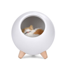 Leyfeng Katt Kjæledyrhus Atmosfærelampe LED Nattlys Søtt Litt Katt Kjæledyrhus Nattlys USB Lading Berørings Trinnløs Dimming Atmosfærelys