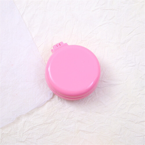 JunYeShi folding hair brush with mirror dark blue pink