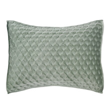 Levtex Home - Merano - Taie d'oreiller standard - Velours matelassé - Vert d'eau - Dimensions (66 x 51 cm) - Réversible - Velours de polyester et